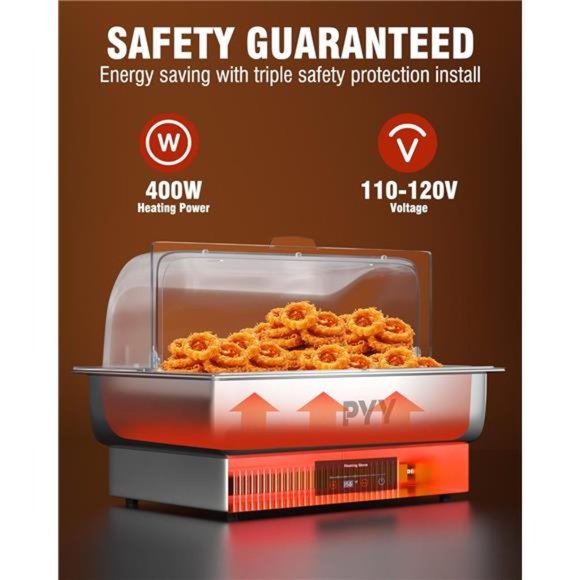 Electric Chafing Dish Full Size Stainless Steel Chafer Buffet Set - Picture 3 of 6